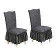 SOGA 2X Dark Grey Chair Cover Seat Protector with Ruffle Skirt Stretch Slipcover Wedding Party Home Decor - Cafe Supply