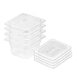 SOGA 100mm Clear Gastronorm GN Pan 1/6 Food Tray Storage Bundle of 4 with Lid - Cafe Supply