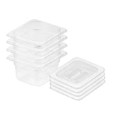 SOGA 100mm Clear Gastronorm GN Pan 1/6 Food Tray Storage Bundle of 4 with Lid - Cafe Supply