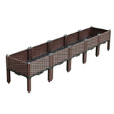 SOGA 200cm Raised Planter Box Vegetable Herb Flower Outdoor Plastic Plants Garden Bed with Legs - Cafe Supply