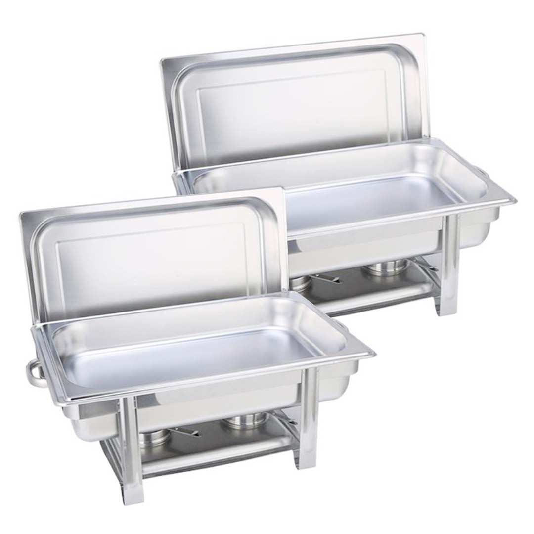 SOGA 2X Single Tray Stainless Steel Chafing Catering Dish Food Warmer - Cafe Supply