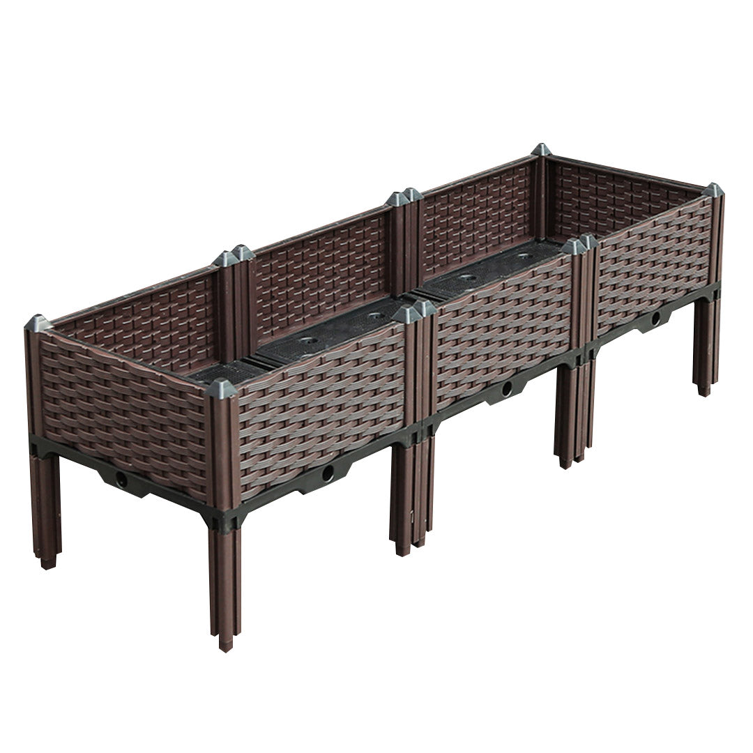 SOGA 120cm Raised Planter Box Vegetable Herb Flower Outdoor Plastic Plants Garden Bed with Legs - Cafe Supply