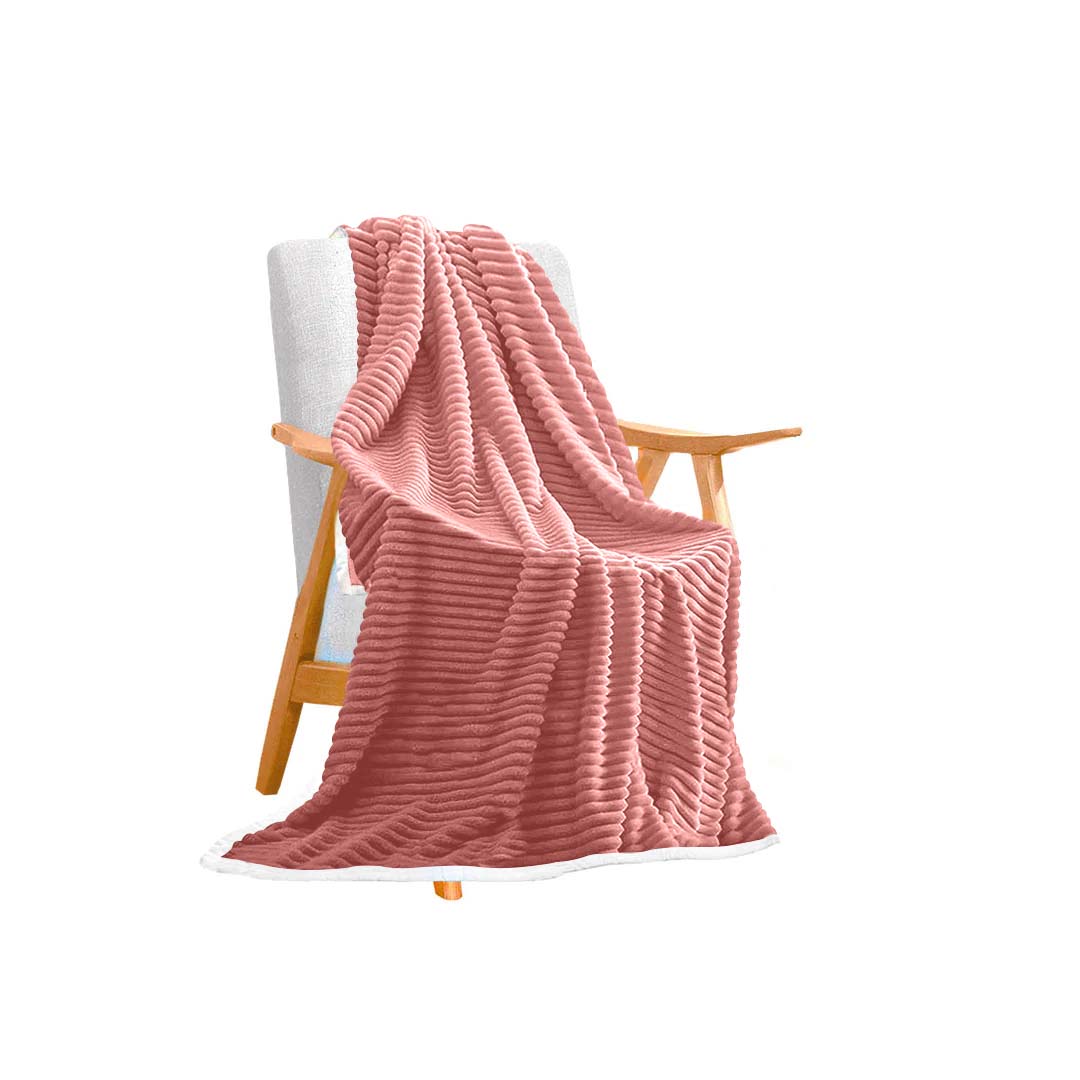 SOGA Throw Blanket Warm Cozy Double Sided Thick Flannel Coverlet Fleece Bed Sofa Comforter Pink - Cafe Supply
