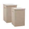 SOGA 2X Beige Medium Collapsible Laundry Hamper Storage Box Foldable Canvas Basket Home Organiser Decor - Cafe Supply