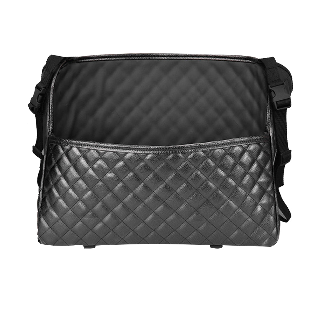 SOGA Black Leather Car Storage Portable Hanging Organizer Backseat Multi-Purpose Interior Accessories Bag - Cafe Supply