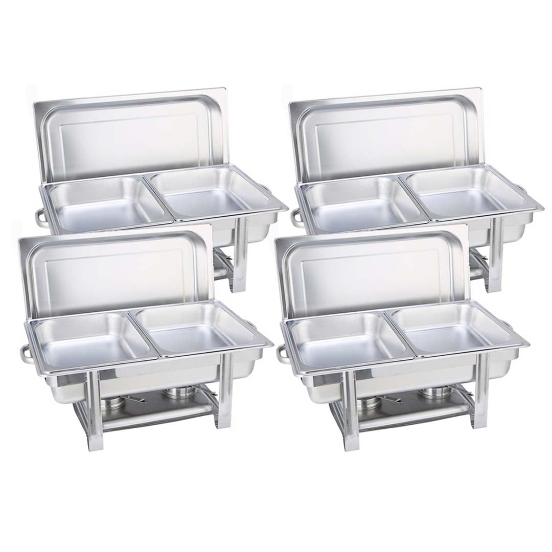 SOGA 4X Stainless Steel Chafing Double Tray Catering Dish Food Warmer - Cafe Supply