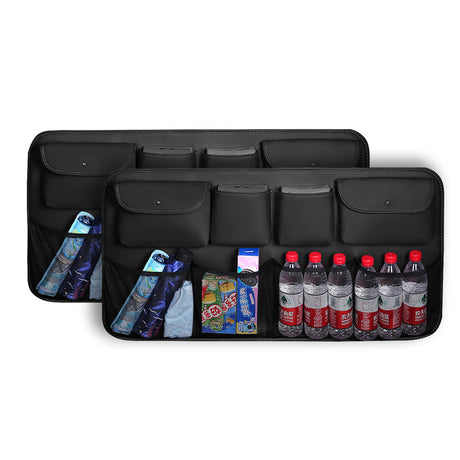 SOGA 2X High Quality Leather Car Rear Back Seat Storage Bag Organizer Interior Accessories Black - Cafe Supply