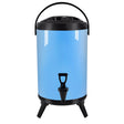SOGA 14L Stainless Steel Insulated Milk Tea Barrel Hot and Cold Beverage Dispenser Container with Faucet Blue - Cafe Supply