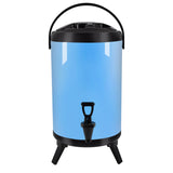 SOGA 14L Stainless Steel Insulated Milk Tea Barrel Hot and Cold Beverage Dispenser Container with Faucet Blue - Cafe Supply