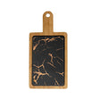 SOGA 33.5cm Black Square Wooden Serving Tray Slate Steak Serving Platter Chopping Board Paddle Home Decor - Cafe Supply