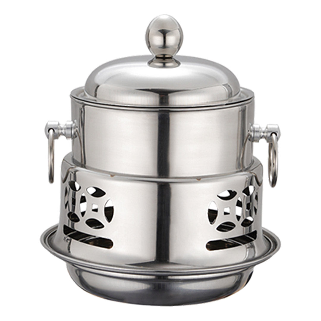 SOGA Stainless Steel Mini Asian Buffet Hot Pot Single Person Shabu Alcohol Stove Burner with Lid - Cafe Supply
