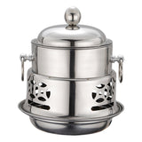 SOGA Stainless Steel Mini Asian Buffet Hot Pot Single Person Shabu Alcohol Stove Burner with Lid - Cafe Supply
