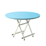 SOGA Blue Dining Table Portable Round Surface Space Saving Folding Desk Home Decor - Cafe Supply