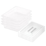 SOGA 65mm Clear Gastronorm GN Pan 1/2 Food Tray Storage Bundle of 4 with Lid - Cafe Supply