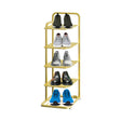 SOGA 5 Tier Gold Plated Metal Shoe Organizer Space Saving Portable Footwear Storage Shelf - Cafe Supply