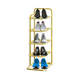 SOGA 5 Tier Gold Plated Metal Shoe Organizer Space Saving Portable Footwear Storage Shelf - Cafe Supply