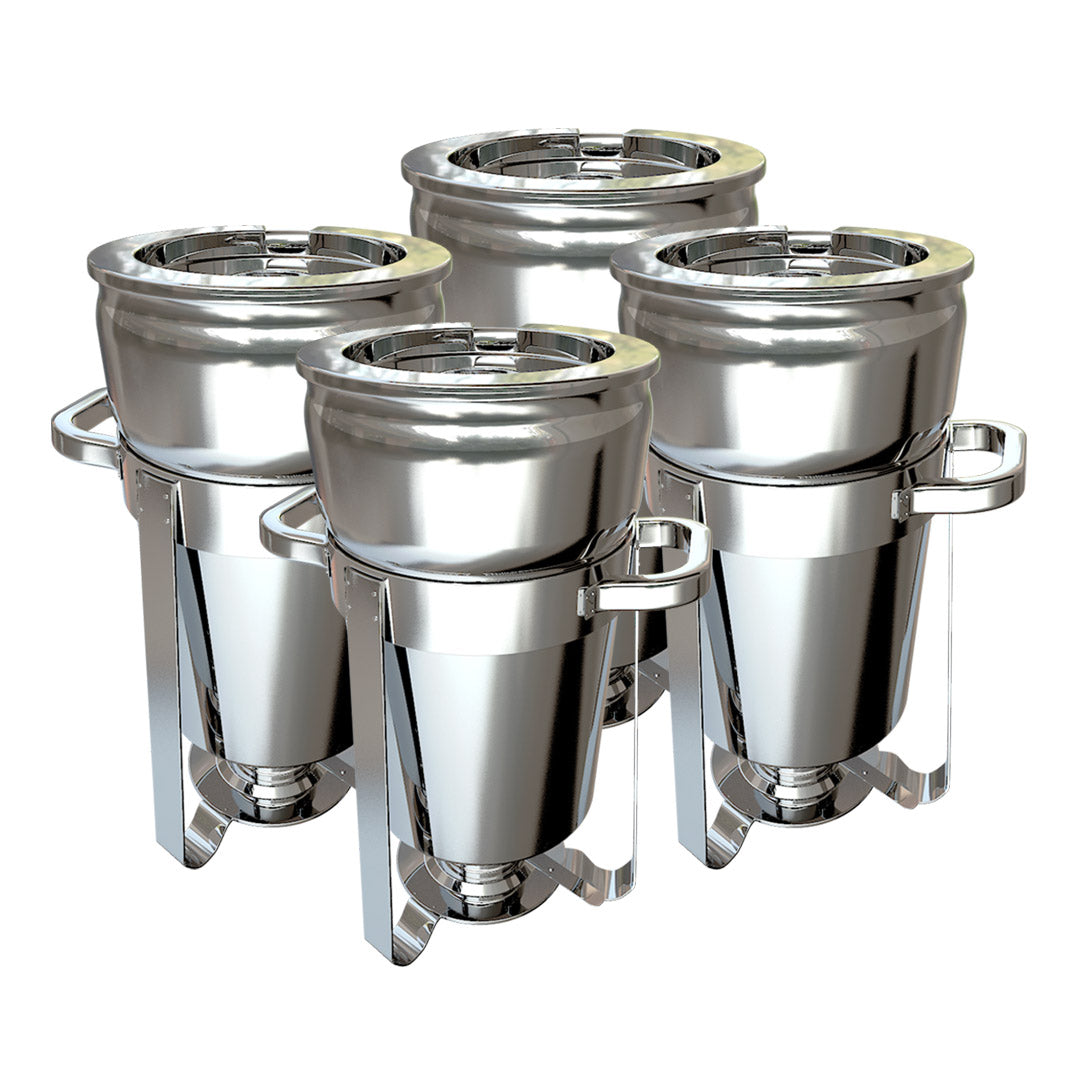 SOGA 4X 11L Round Stainless Steel Soup Warmer Marmite Chafer Full Size Catering Chafing Dish - Cafe Supply