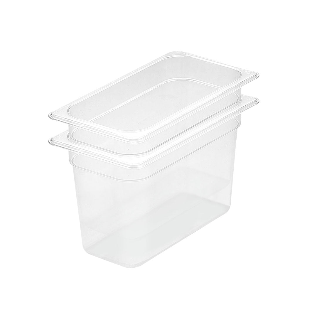 SOGA 200mm Clear Gastronorm GN Pan 1/3 Food Tray Storage Bundle of 2 - Cafe Supply