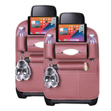 SOGA 2X PVC Leather Car Back Seat Storage Bag Multi-Pocket Organizer Backseat and iPad Mini Holder Coffee - Cafe Supply