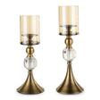 SOGA 43cm 38cm Glass Candle Holder Candle Stand Glass/Metal - Cafe Supply