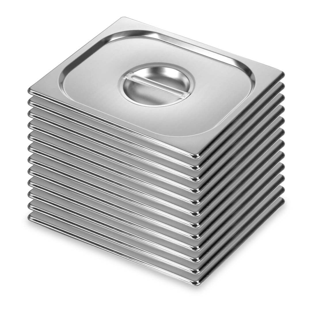 SOGA 12X Gastronorm GN Pan Lid Full Size 1/2 Stainless Steel Tray Top Cover - Cafe Supply