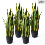 SOGA 4X 50cm Artificial Indoor Yellow Edge Tiger Piran Fake Decoration Tree Flower Pot Plant - Cafe Supply