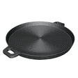 SOGA 35cm Round Ribbed Cast Iron Frying Pan Skillet Steak Sizzle Platter with Handle - Cafe Supply