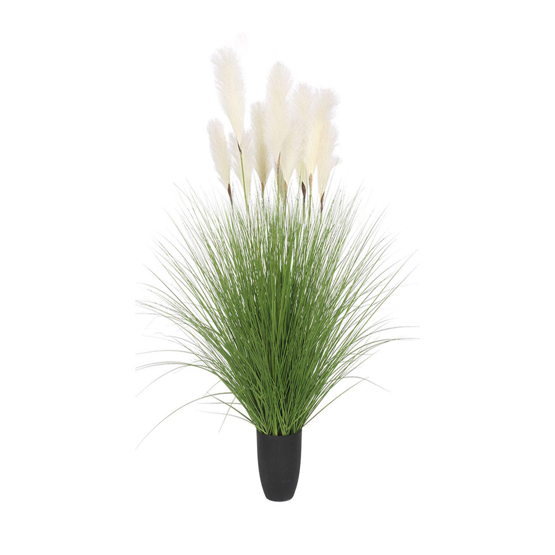 SOGA 137cm Green Artificial Indoor Potted Bulrush Grass Tree Fake Plant Simulation Decorative - Cafe Supply