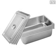 SOGA 4X Gastronorm GN Pan Full Size 1/1 GN Pan 20cm Deep Stainless Steel Tray With Lid - Cafe Supply