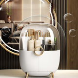 SOGA 2X White Transparent Countertop Makeup Organiser Cosmetic Storage Waterproof Dustproof Bathroom Skincare Holder with Lid - Cafe Supply