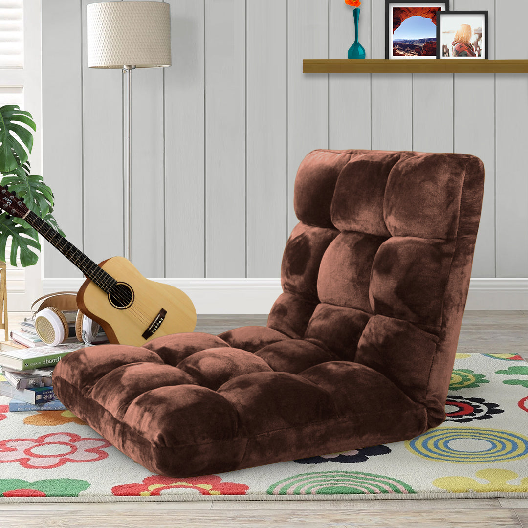 SOGA 2X Floor Recliner Folding Lounge Sofa Futon Couch Folding Chair Cushion Coffee - Cafe Supply