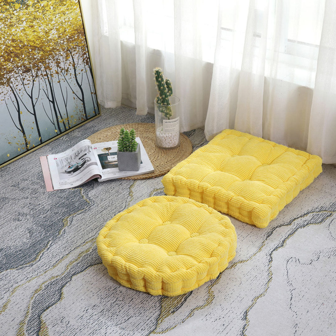 SOGA 2X Yellow Square Cushion Soft Leaning Plush Backrest Throw Seat Pillow Home Office Decor - Cafe Supply