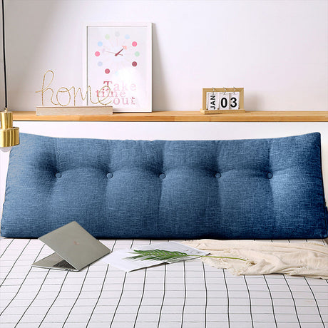 SOGA 2X 180cm Blue Triangular Wedge Bed Pillow Headboard Backrest Bedside Tatami Cushion Home Decor - Cafe Supply