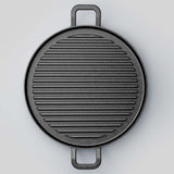 SOGA 30cm Ribbed Cast Iron Frying Pan Skillet Coating Steak Sizzle Platter - Cafe Supply