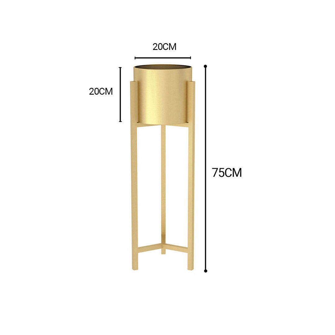 SOGA 2X 75cm Gold Metal Plant Stand with Flower Pot Holder Corner Shelving Rack Indoor Display - Cafe Supply