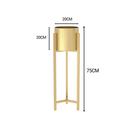 SOGA 2X 75cm Gold Metal Plant Stand with Flower Pot Holder Corner Shelving Rack Indoor Display - Cafe Supply