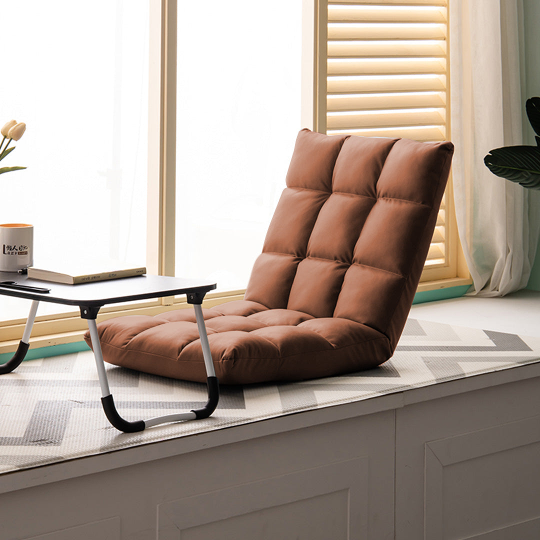 SOGA 2X Coffee Lounge Floor Recliner Adjustable Gaming Sofa Bed Foldable Indoor Outdoor Backrest Seat Home Office Decor - Cafe Supply