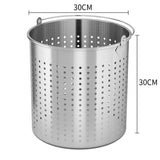 SOGA 2X 21L 18/10 Stainless Steel Perforated Stockpot Basket Pasta Strainer with Handle - Cafe Supply