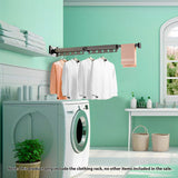 SOGA 2X 93.2cm Wall-Mounted Clothing Dry Rack Retractable Space-Saving Foldable Hanger - Cafe Supply