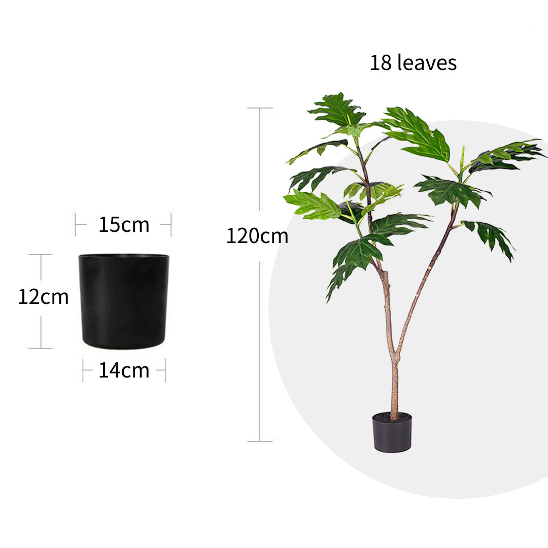 SOGA 120cm Artificial Natural Green Split-Leaf Philodendron Tree Fake Tropical Indoor Plant Home Office Decor - Cafe Supply