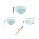 SOGA Light Blue Japanese Style Ceramic Dinnerware Crockery Soup Bowl Plate Server Kitchen Home Decor Set of 12 - Cafe Supply