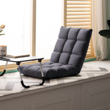 SOGA 2X Grey Lounge Floor Recliner Adjustable Gaming Sofa Bed Foldable Indoor Outdoor Backrest Seat Home Office Decor - Cafe Supply