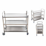 SOGA 3 Tier 85x45x90cm Stainless Steel Kitchen Dinning Food Cart Trolley Utility Size Medium - Cafe Supply
