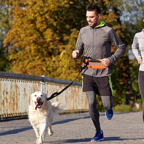 SOGA 2X Orange Adjustable Hands-Free Pet Leash Bag Dog Lead Walking Running Jogging Pet Essentials - Cafe Supply