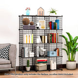 SOGA 2X Black Portable 12-Cube Storage Organiser Foldable DIY Modular Grid Space Saving Shelf - Cafe Supply