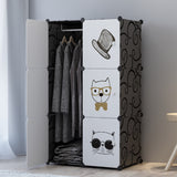 SOGA 6 Cubes Black Portable Wardrobe Divide-Grid Modular Storage Organiser Foldable Closet - Cafe Supply