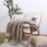 SOGA 2X Coffee Diamond Pattern Knitted Throw Blanket Warm Cozy Woven Cover Couch Bed Sofa Home Decor with Tassels - Cafe Supply