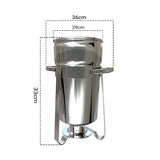 SOGA 2X 11L Round Stainless Steel Soup Warmer Marmite Chafer Full Size Catering Chafing Dish - Cafe Supply
