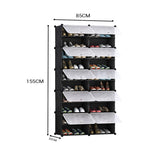 SOGA 10 Tier 2 Column Shoe Rack Organizer Sneaker Footwear Storage Stackable Stand Cabinet Portable Wardrobe with Cover - Cafe Supply
