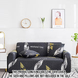 SOGA 1-Seater Feather Print Sofa Cover Couch Protector High Stretch Lounge Slipcover Home Decor - Cafe Supply